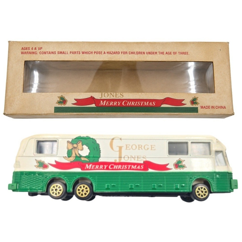Road Champs George Jones Merry Christmas Possum Tour Bus Boxed Vintage 1993